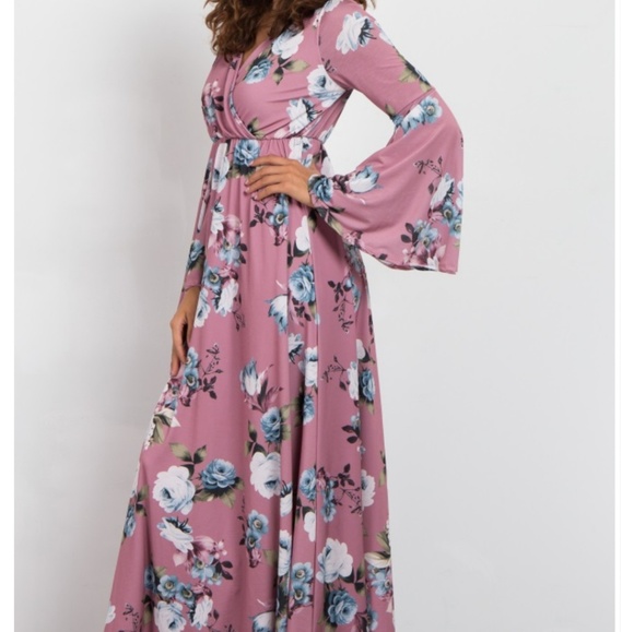 Pinkblush Dresses & Skirts - Pinkblush XL maxi bell sleeve dusty pink rose long